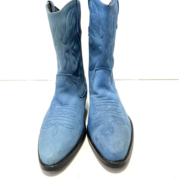 Nicole Light Blue leather Western Boots 9 - Picture 5 of 9